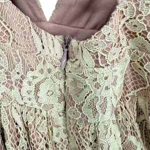 NWT Lulus Lace Up Back Lace‎ Maxi Dress Deep V Neck High Slit Blush Pink Size XS thumbnail 11
