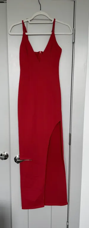Peppermayo Red Bodycon Midi Dress with Slit - 8 thumbnail 1