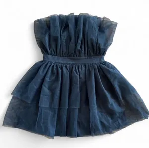 Blue Blush Boutique Large Mini Dress Strapless Black Tulle Ruffle Cinched waist thumbnail 1