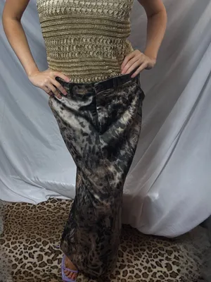 ZARA ZW Crinkled Print Midi Skirt Silky Bloggers Fave Leopard / Soft Brown NWOT thumbnail 3