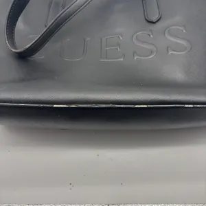 Guess Black Saffiano Faux Leather Embossed Logo Tote Bag Shoulder Purse thumbnail 5