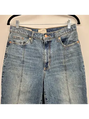 Universal Thread Vintage Straight Wide Leg Panel Design Distressed Hem Jeans 30R thumbnail 2