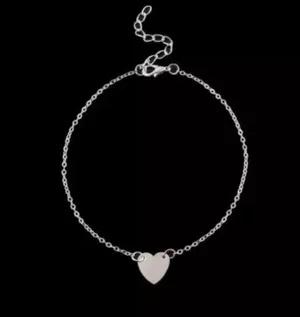 Silver Heart Anklet thumbnail 2