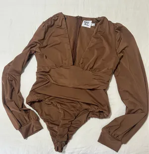 Princess Polly Brown Bodysuit Long Sleeve thumbnail 2