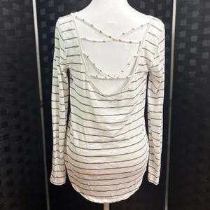 Hollister Slub Knit Tee Top Womens S Striped Strappy Back Layering Costal Preppy thumbnail 2