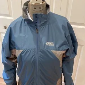 Patagonia vintage blue/gray fleece lined full zip lightweight jacket thumbnail 3