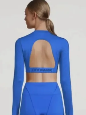Adidas Ivy Park Cropped Long Sleeve Performance Top Gym Training Workout Size M thumbnail 2