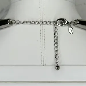 Chico's Rhinestone Silver and Gold Tone Black Braided Cord Necklace ✨ thumbnail 8