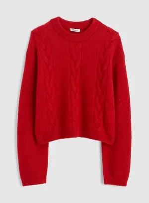 Madewell Crimson red CloudSoft Drop-Shoulder Sweater Size medium Nautical preppy thumbnail 1