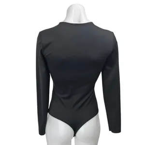 Abercrombie & Fitch Women's Black Cutout Long Sleeve Thong Bodysuit Top Size S thumbnail 2