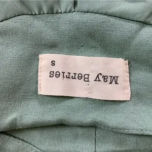 May Berries Green Linen Blend Button Vest Small Cottagecore Lightweight Chic thumbnail 4