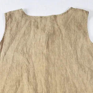 Hot Cotton Marc Ware‎ Linen Top Sleeveless Womens XL Relaxed Lagenlook Tan Beige thumbnail 6