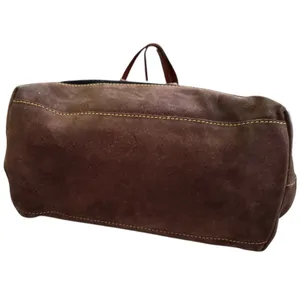 Dooney & Bourke Black Brown Suede Leather Tote Purse thumbnail 4