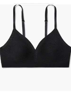 True & Co Lace Triangle Bralette, Black, Size XL, NWT thumbnail 3
