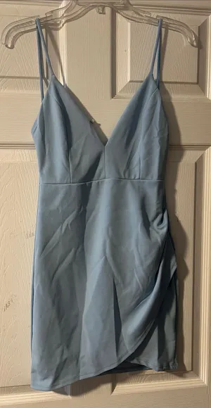 Blue Blush Light Blue Spaghetti Strap Mini Dress thumbnail 1