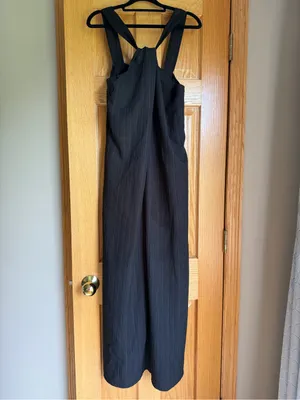 Kikibell Black Halter Maxi Dress Plisse Crinkle Flowy Summer Vacation Medium thumbnail 2
