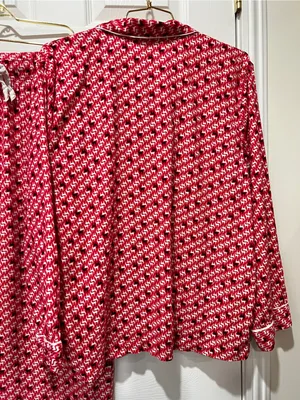Victoria's Secret Flannel Reindeer Prints Pajama Set Size Large Red Black White thumbnail 5