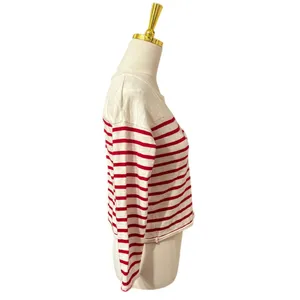 Rag & Bone Red & White Breton Stripe Long Sleeve Cotton Tee XS Crew Neck Classic thumbnail 3