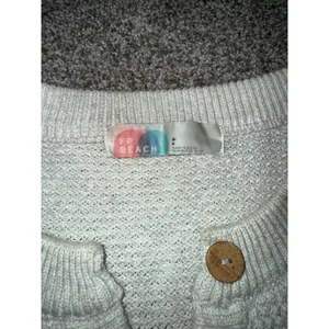 FP Beach Henley Sweater Womens Small Cream Excellent‎ Cotton Knit Oversized Top thumbnail 2
