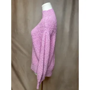 Aerie Pink Mock Neck Cotton Sweater XS Chunky Knit Pullover thumbnail 2