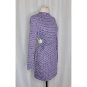 ZARA Lilac Jacquard Open Back Mini Dress Heart Detail Retro Knit Purple Small thumbnail 6