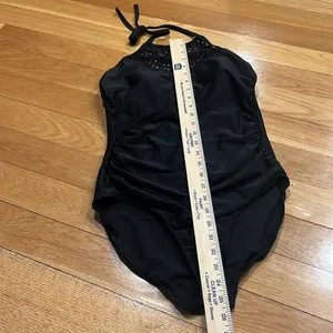 Merona black one piece swimsuit size medium. thumbnail 3