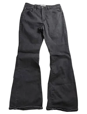 Levi's 726 Flare Jeans Women Size 30" Faded Black High Rise Stretch Retro Boho thumbnail 1