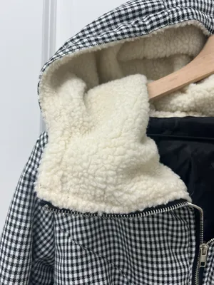 The Keir Puffer Jacket Black and White with Hood Size M/L thumbnail 12