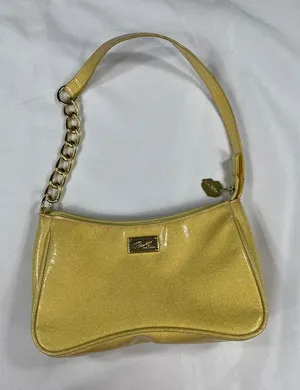 Luv Betsey by Betsey Johnson SKU 7885 Yellow Gold Glittery Shoulder Bag With Ch thumbnail 1