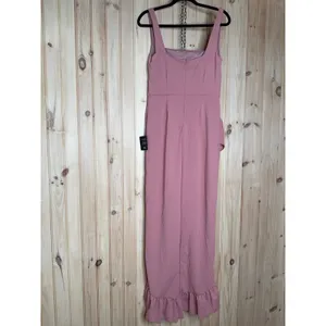 NWT Lulus Immaculate Excellence Pink Sleeveless Ruffled Tulip Maxi Dress Party L thumbnail 6