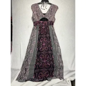 Free People Maxi Dress Size 8 Midnight Combo Striped Floral‎ Rayon Blend thumbnail 11