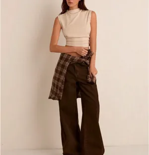 Khaki Ruched Tank Tan Size XS thumbnail 3