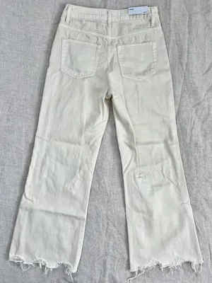 Vervet Distressed Crop Ivory Jeans thumbnail 4
