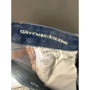 American Eagle Curvy High-Rise Jegging Distressed Skinny Jeans Blue 6‎ Long thumbnail 7