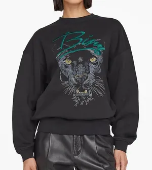 Anine Bing XS Kenny Sweatshirt Panther in Vintage Black thumbnail 1