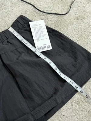 NWT Lululemon Crinkle Nylon High-Rise Mini Skirt Skort Lightweight in Black S thumbnail 12