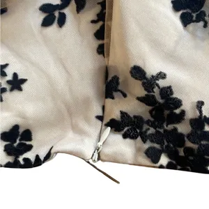 Zara Velvet Floral corset crop bustier corset style top medium tan and black thumbnail 3