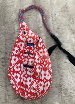 KAVU Ikat Rope Canvas Sling Bag Full Size hiking camping purse backpack thumbnail 1