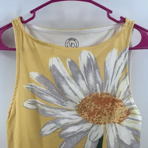Urban Outfitters Tank SZ Small NEW Mercedes Daisy Graphic BoatNeck Yellow Y2K thumbnail 4