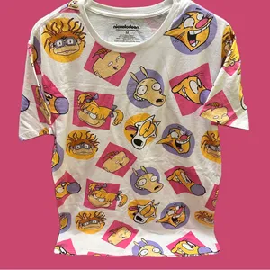 Nickelodeon Rugrats Women’s Cartoon Character T-Shirt - White and Pink size M thumbnail 2