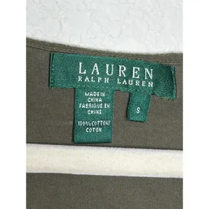 Lauren Ralph Lauren Ruffle Tank Top Olive Green Size S 100% Cotton thumbnail 3