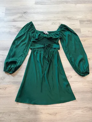 Princess Polly emerald green dress thumbnail 3