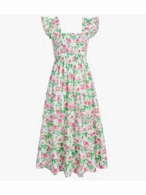 Hill House Home The Ellie Floral Nap Dress Pink Roses Poplin, XS thumbnail 5