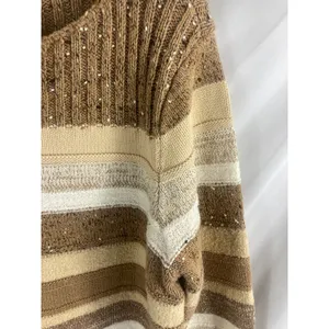 Liz Claiborne Mixed Stripe Knit Sweater Size Large thumbnail 2