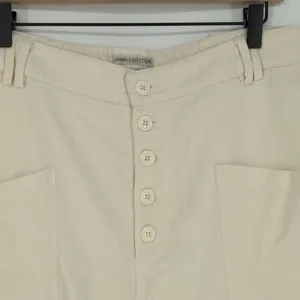 Urban Outfitters Women's High Waist Straight Leg‎ Cream Pants Size 12 Button Fly thumbnail 5