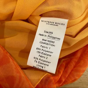 Mistress Rocks let Me Go Chocolate Orange Print Ruched Halter Mini Dress Size XS thumbnail 6