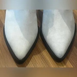 Frame Le Dallas Suede Booties Western Ankle Booties Misty white 38 1/2 thumbnail 7