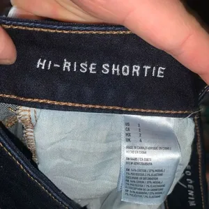 American Eagle dark wash cutoff 2 hi-rise shortie shorts thumbnail 3
