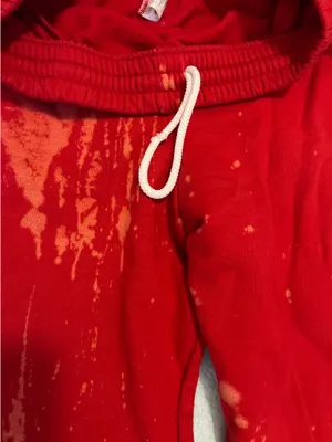 Bleach Dye Sweatpants Red thumbnail 2