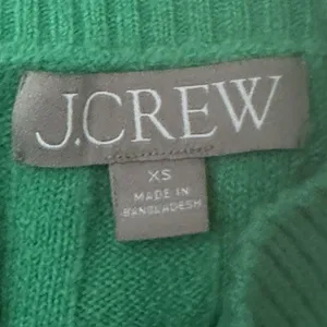 J.Crew Women's XS‎ Green Merino Wool Alpaca Rib Knit Mock Neck Sweater Fall Cozy thumbnail 8